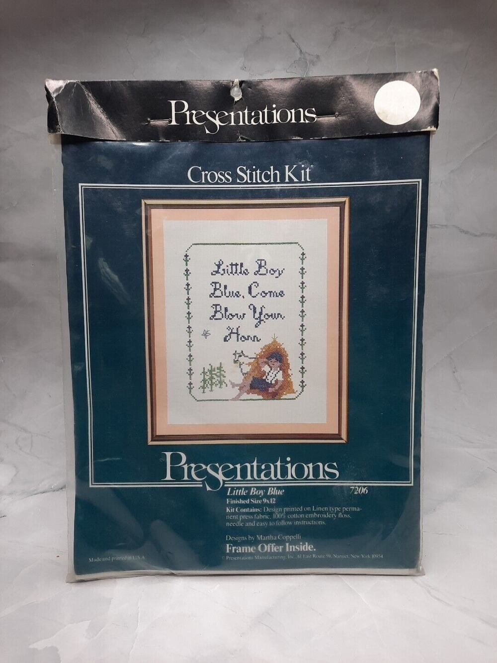 Presentations Cross Stitch Kit Sampler Little Boy Blue 7206 9x12